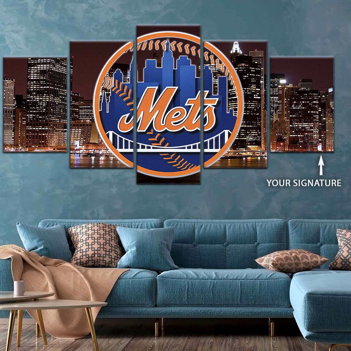 Baseball Wall Art - BB5046 - New York Mets A Night in the City - Baseball Poster - Baseball Canvas