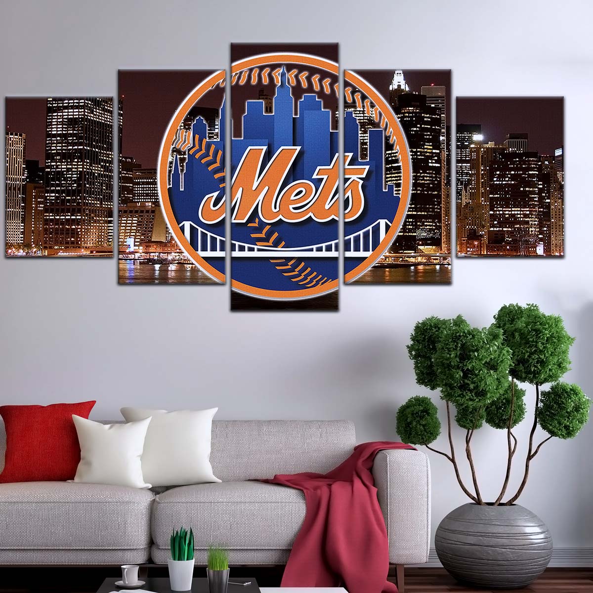 Baseball Wall Art - BB5046 - New York Mets A Night in the City - Baseball Poster - Baseball Canvas