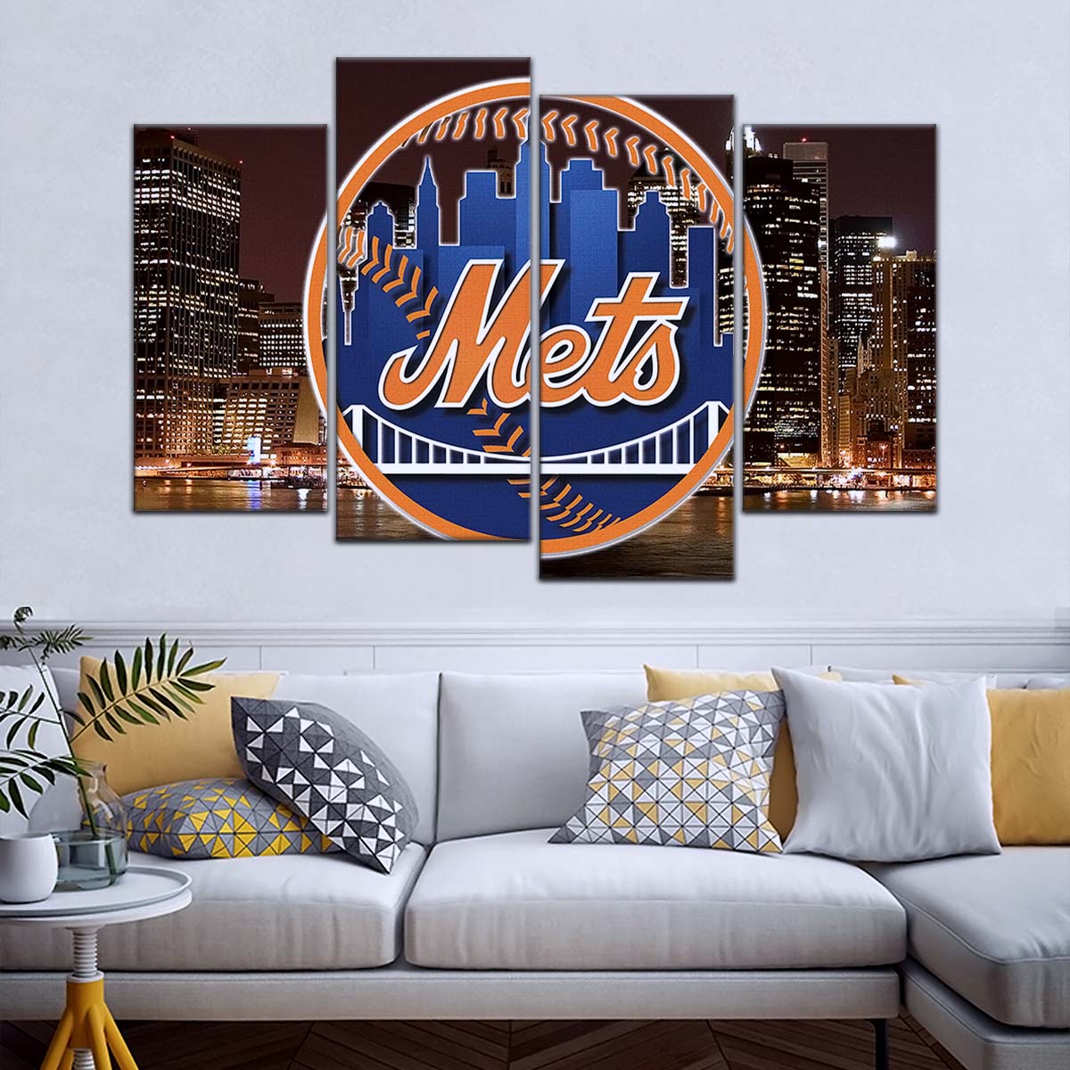 Baseball Canvas Wall Art - BB5046 - New York Mets A Night in the City