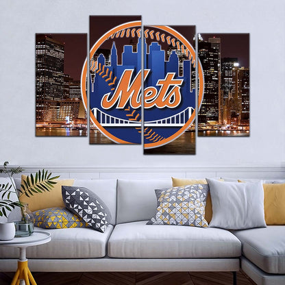 Baseball Canvas Wall Art - BB5046 - New York Mets A Night in the City
