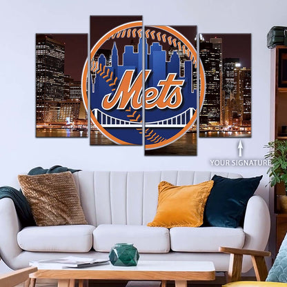 Baseball Wall Art - BB5046 - New York Mets A Night in the City - Baseball Poster - Baseball Canvas