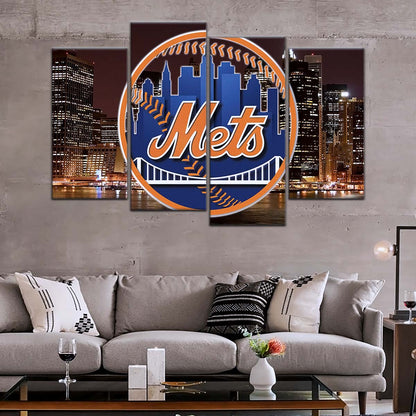 Baseball Canvas Wall Art - BB5046 - New York Mets A Night in the City