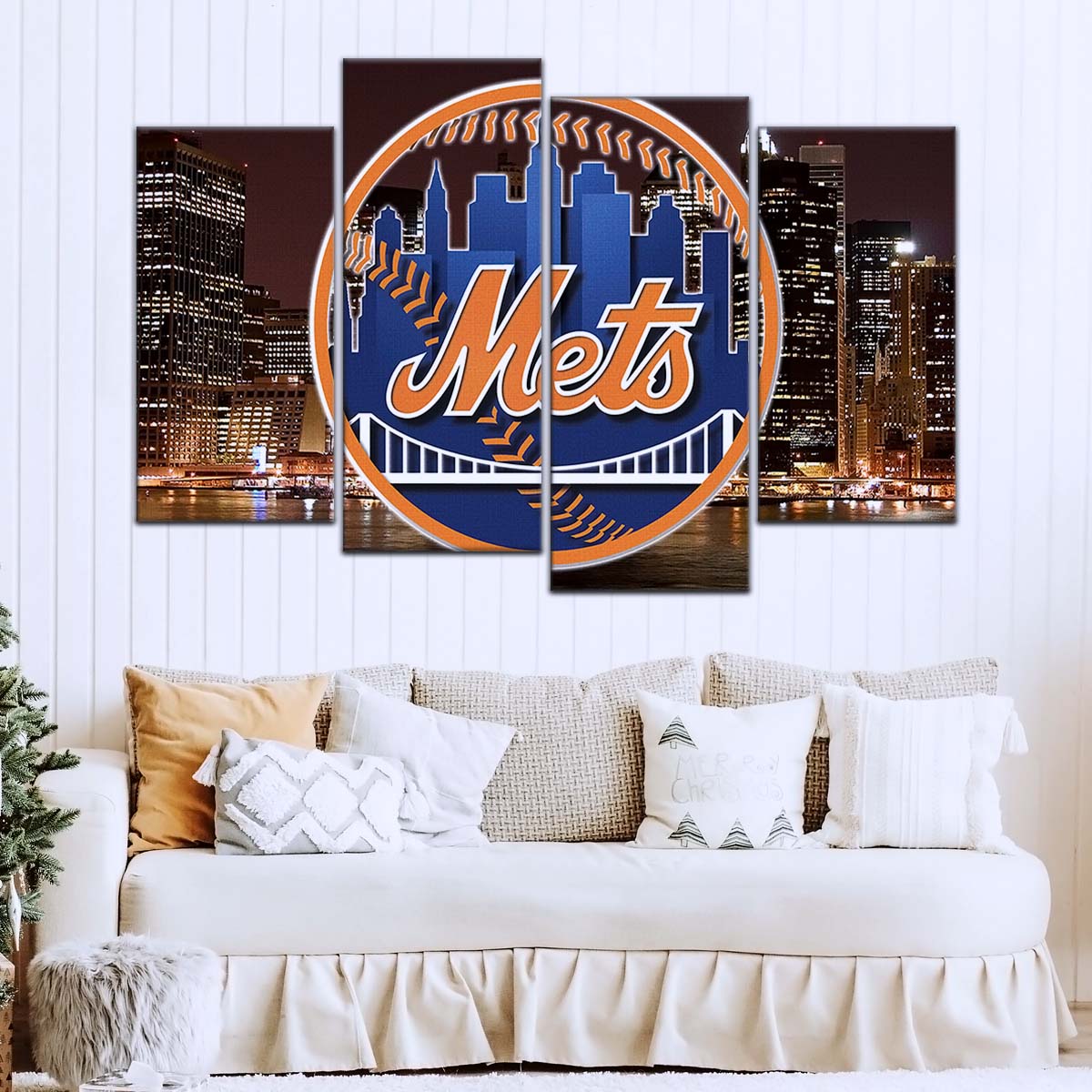 Baseball Canvas Wall Art - BB5046 - New York Mets A Night in the City