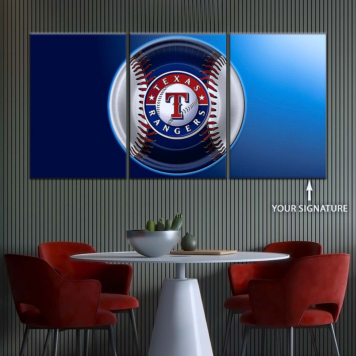 Baseball Canvas Wall Art - BB5048 - Texas Rangers