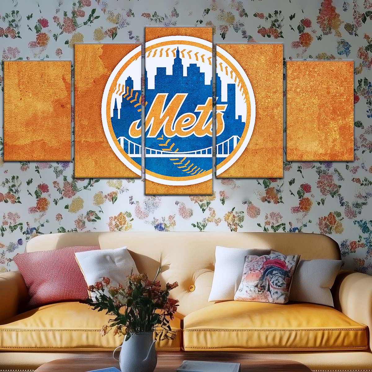 Baseball Wall Art - BB5050 - New York Mets - Baseball Poster - Baseball Canvas