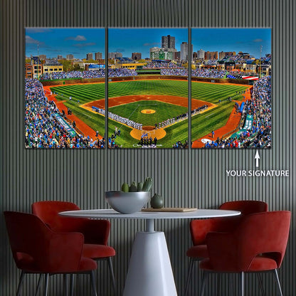 Baseball Canvas Wall Art - BB5051 - Wrigley Field A Stunning Of Chicago Baseball