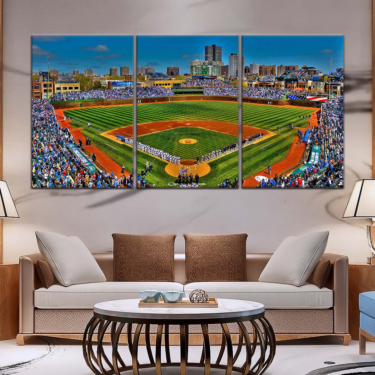 Baseball Canvas Wall Art - BB5051 - Wrigley Field A Stunning Of Chicago Baseball