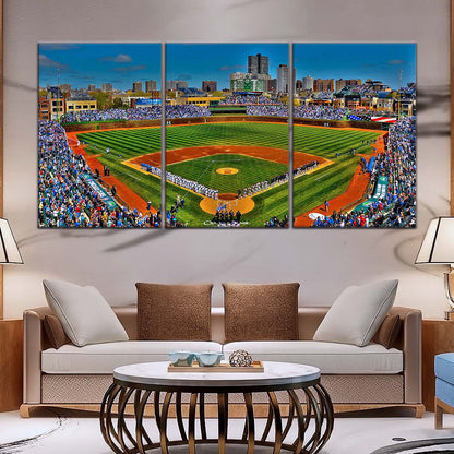 Baseball Canvas Wall Art - BB5051 - Wrigley Field A Stunning Of Chicago Baseball