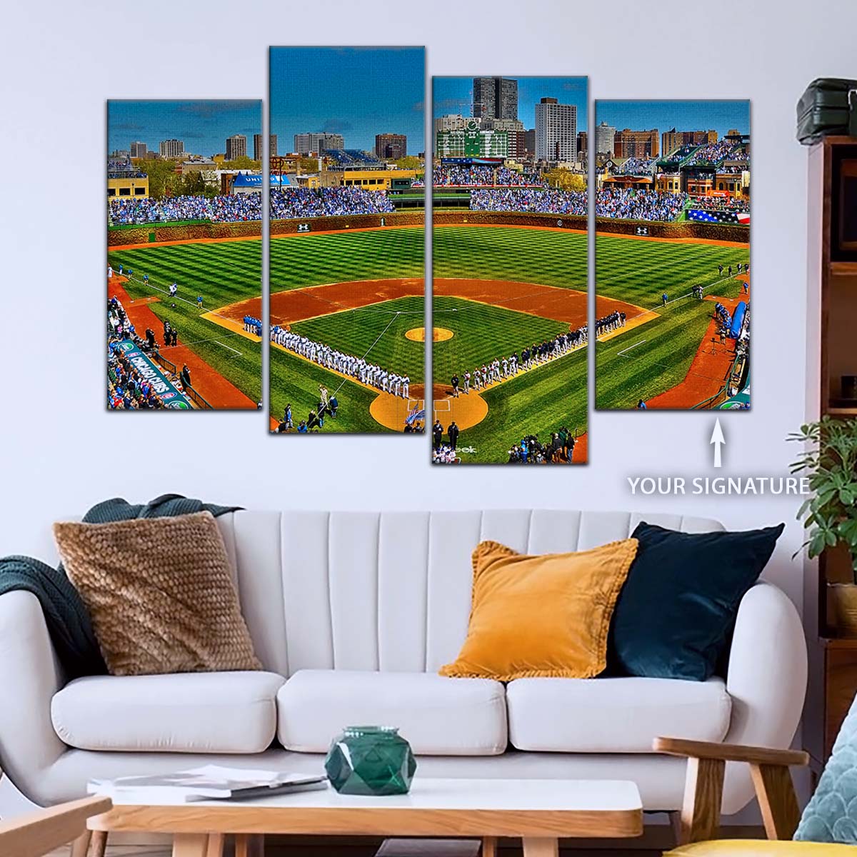 Baseball Canvas Wall Art - BB5051 - Wrigley Field A Stunning Of Chicago Baseball