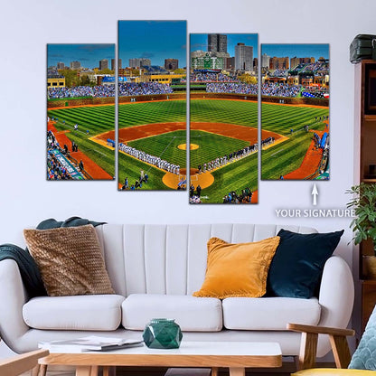 Baseball Canvas Wall Art - BB5051 - Wrigley Field A Stunning Of Chicago Baseball