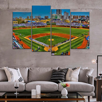 Baseball Canvas Wall Art - BB5051 - Wrigley Field A Stunning Of Chicago Baseball