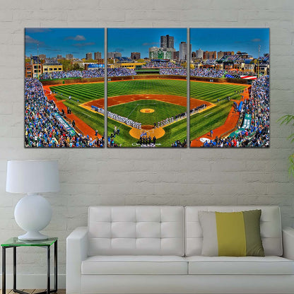 Baseball Canvas Wall Art - BB5051 - Wrigley Field A Stunning Of Chicago Baseball