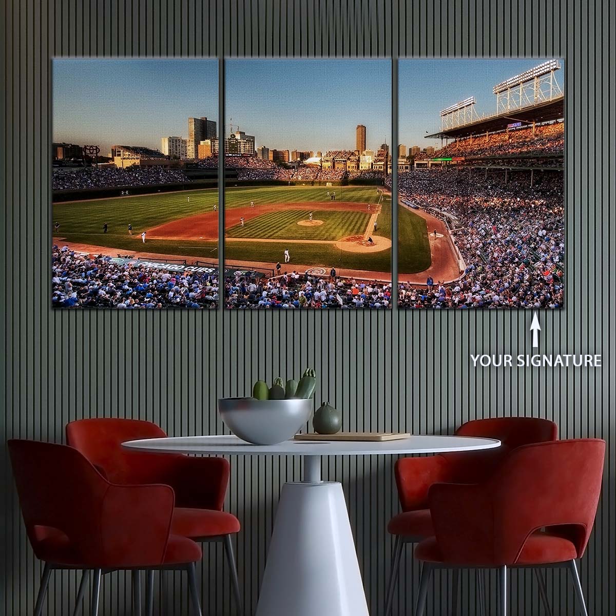Baseball Wall Art - BB5052 - Baseball MLB Stadium Chicago Cubs - Baseball Poster - Baseball Canvas