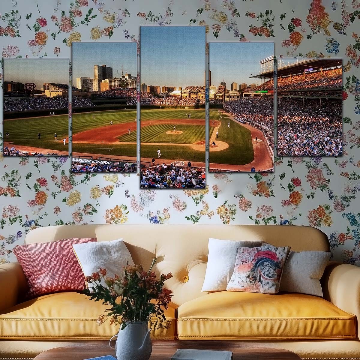 Baseball Wall Art - BB5052 - Baseball MLB Stadium Chicago Cubs - Baseball Poster - Baseball Canvas