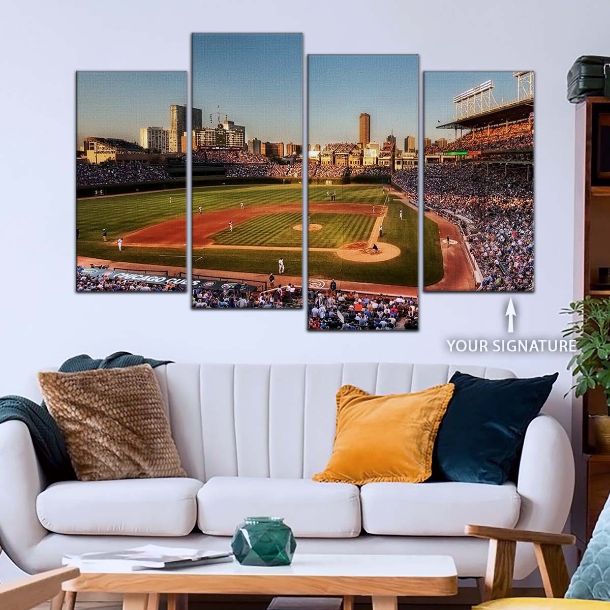Baseball Canvas Wall Art - BB5052 - Baseball MLB Stadium Chicago Cubs