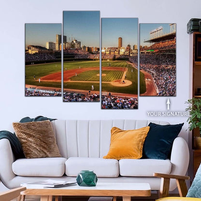 Baseball Canvas Wall Art - BB5052 - Baseball MLB Stadium Chicago Cubs