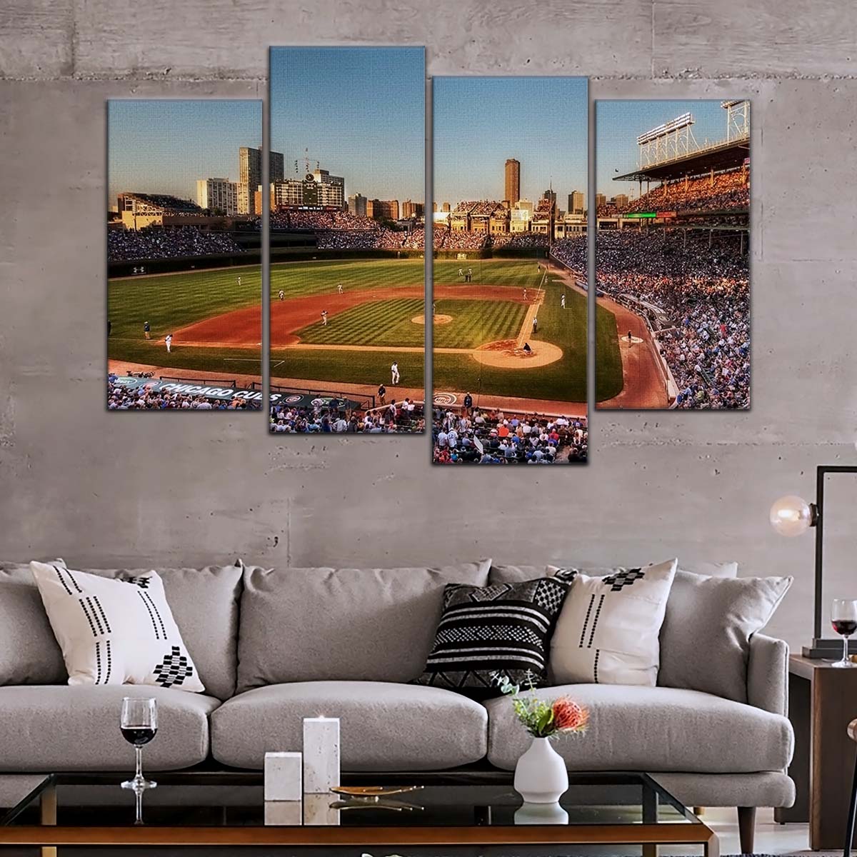 Baseball Wall Art - BB5052 - Baseball MLB Stadium Chicago Cubs - Baseball Poster - Baseball Canvas
