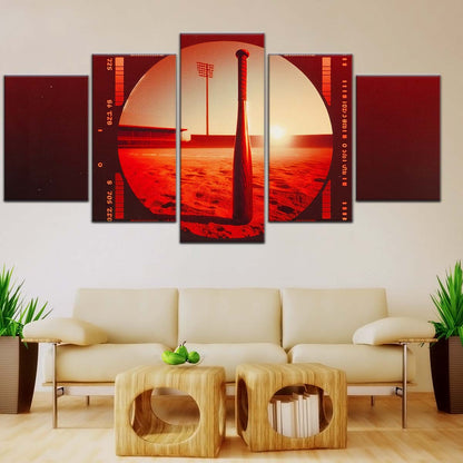 Baseball Wall Art - BB5053 - Sunset Baseball Bat - Baseball Poster - Baseball Canvas