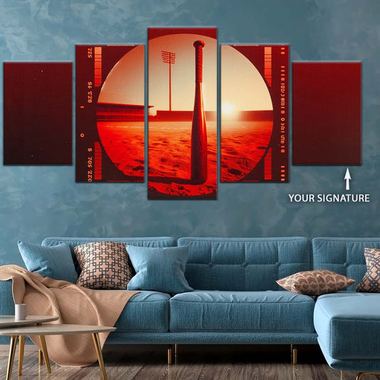 Baseball Wall Art - BB5053 - Sunset Baseball Bat - Baseball Poster - Baseball Canvas