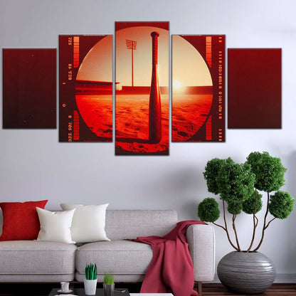 Baseball Wall Art - BB5053 - Sunset Baseball Bat - Baseball Poster - Baseball Canvas