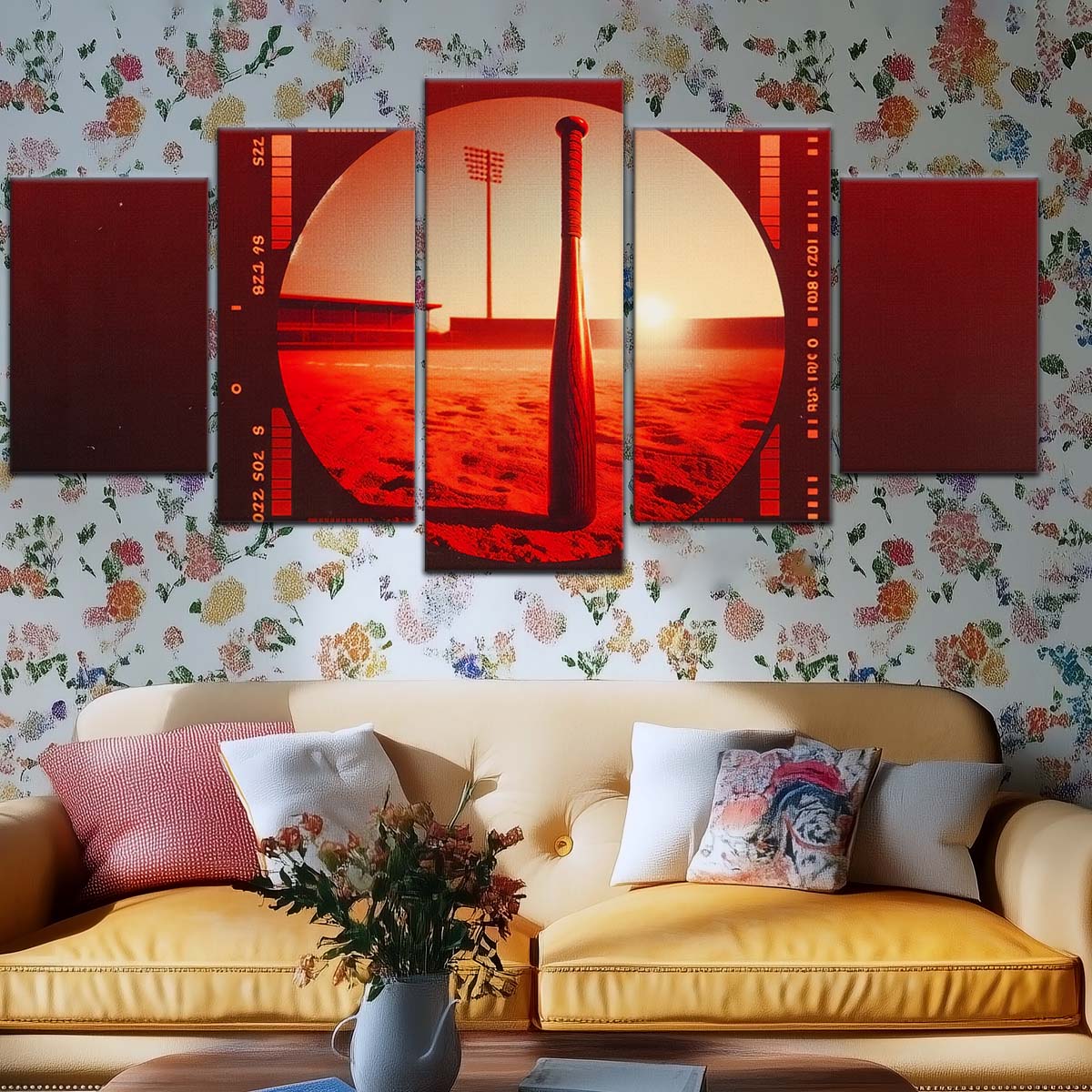 Baseball Wall Art - BB5053 - Sunset Baseball Bat - Baseball Poster - Baseball Canvas