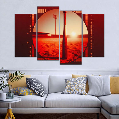 Baseball Wall Art - BB5053 - Sunset Baseball Bat - Baseball Poster - Baseball Canvas