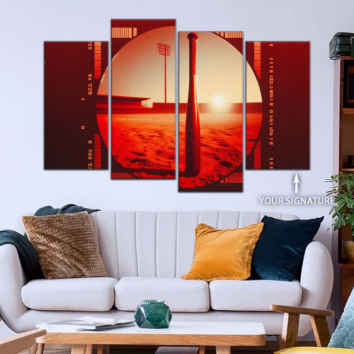 Baseball Wall Art - BB5053 - Sunset Baseball Bat - Baseball Poster - Baseball Canvas