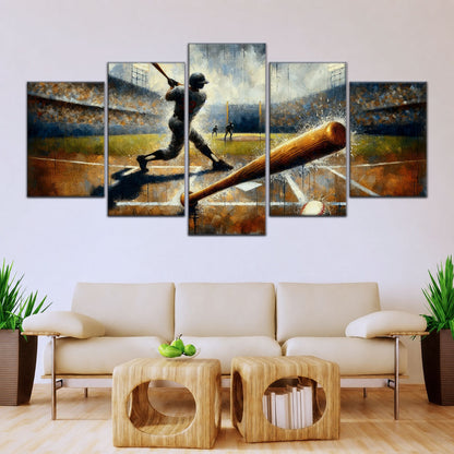 Baseball Canvas Wall Art - BB5039 - Baseball Game Action