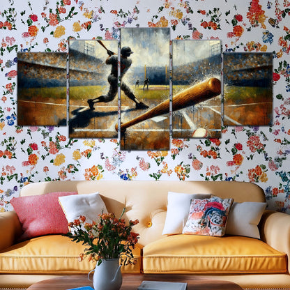 Baseball Canvas Wall Art - BB5039 - Baseball Game Action