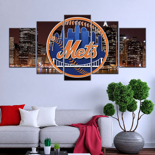Baseball Canvas Wall Art - BB5046 - New York Mets A Night in the City