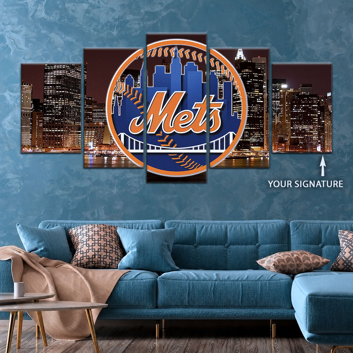Baseball Canvas Wall Art - BB5046 - New York Mets A Night in the City