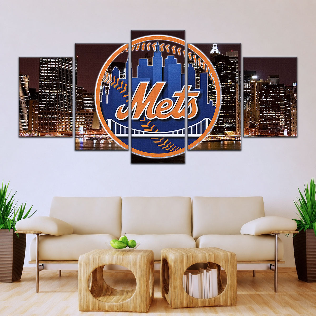 Baseball Canvas Wall Art - BB5046 - New York Mets A Night in the City