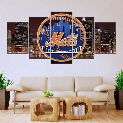 Baseball Canvas Wall Art - BB5046 - New York Mets A Night in the City