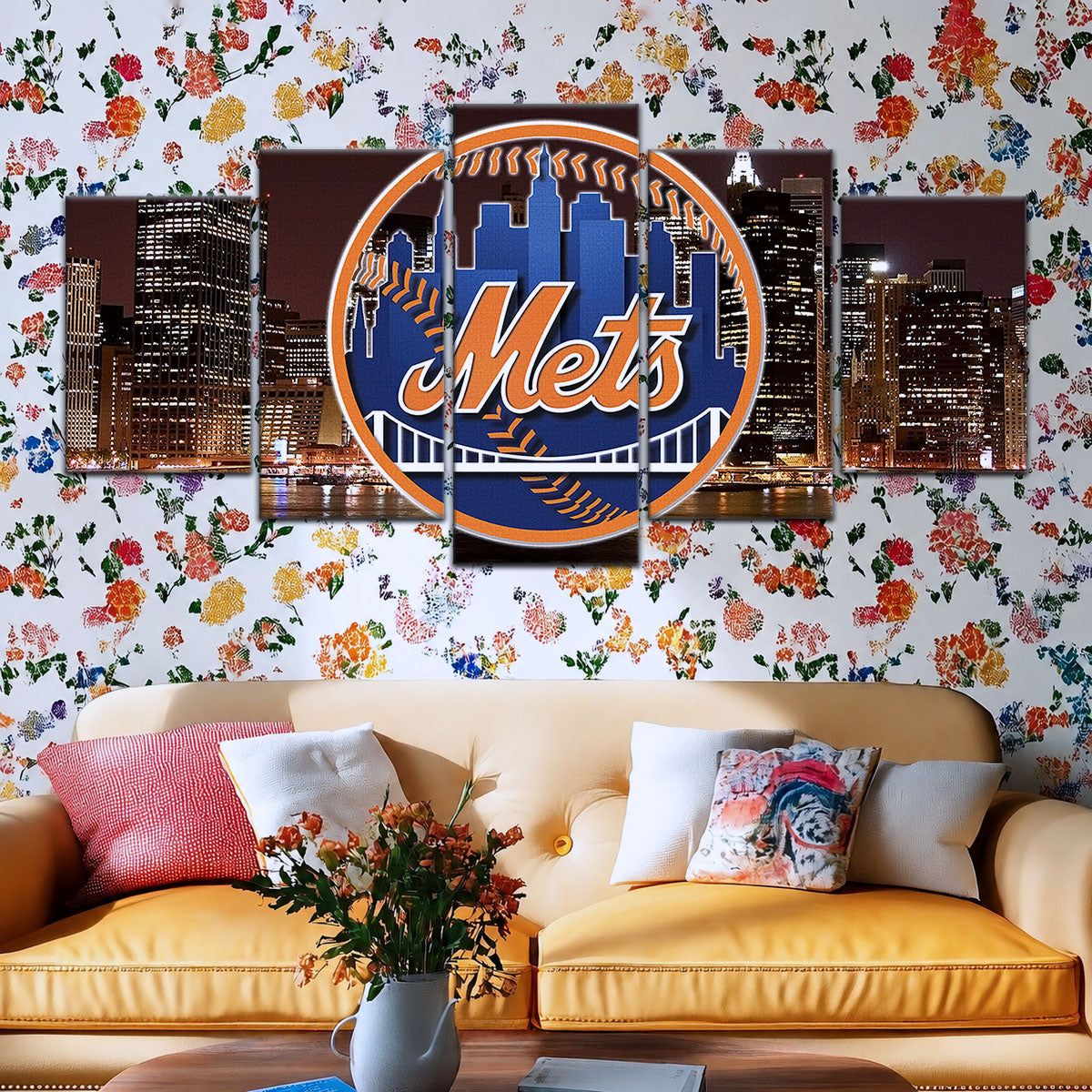 Baseball Canvas Wall Art - BB5046 - New York Mets A Night in the City