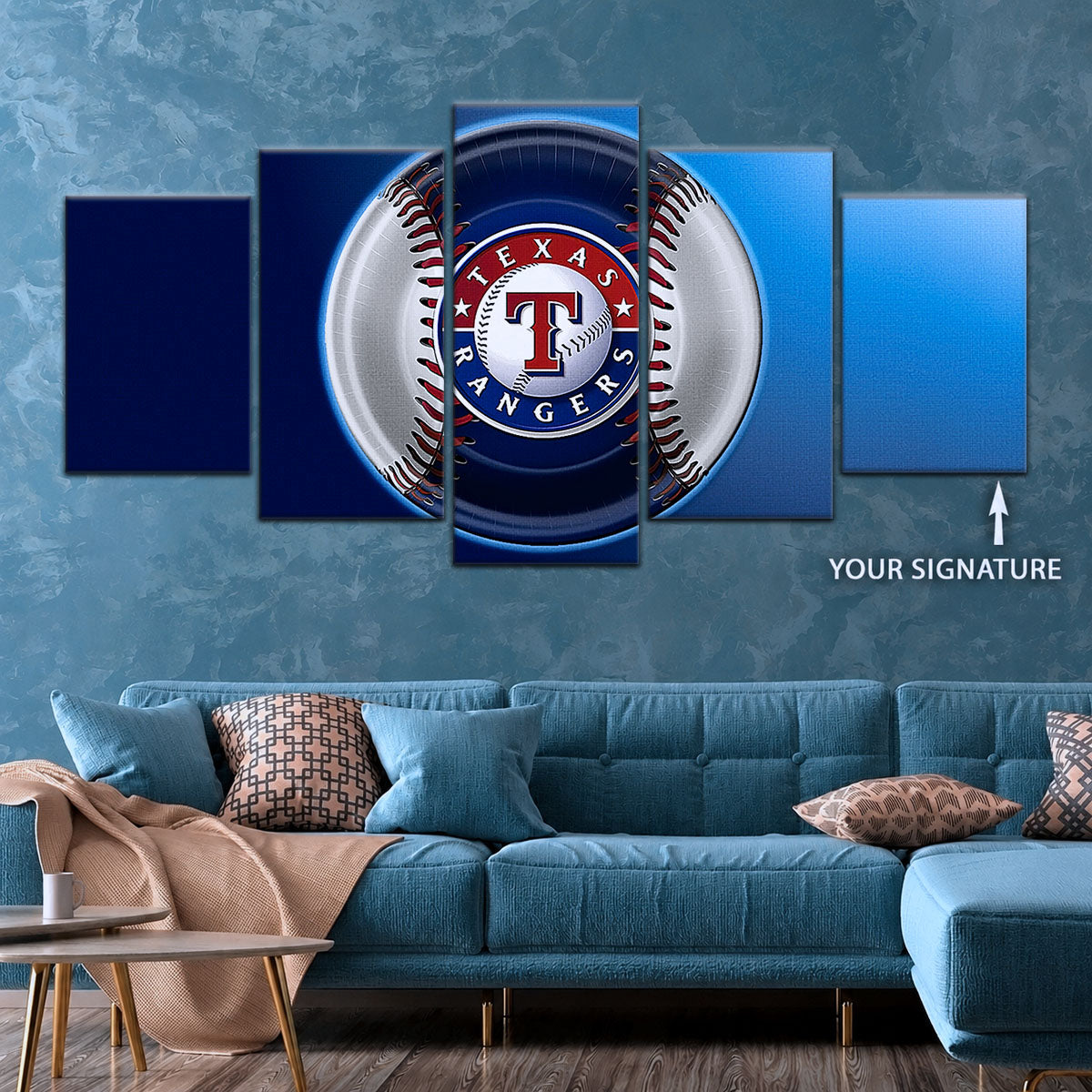 Baseball Canvas Wall Art - BB5048 - Texas Rangers