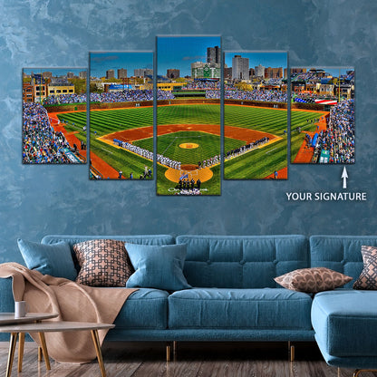 Baseball Canvas Wall Art - BB5051 - Wrigley Field A Stunning Of Chicago Baseball