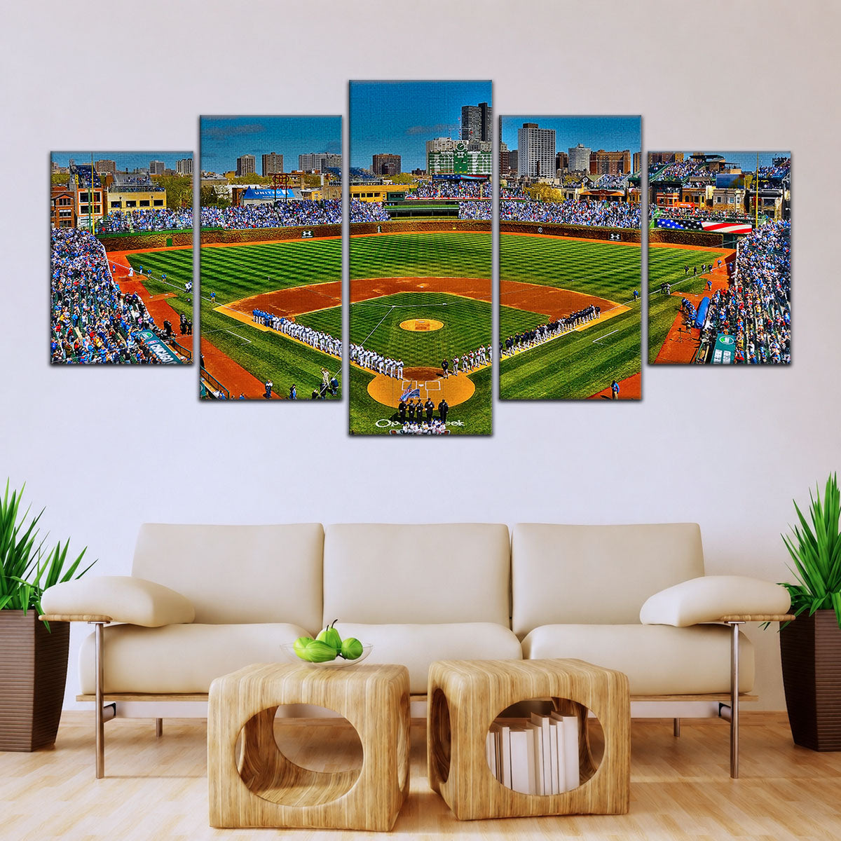 Baseball Canvas Wall Art - BB5051 - Wrigley Field A Stunning Of Chicago Baseball