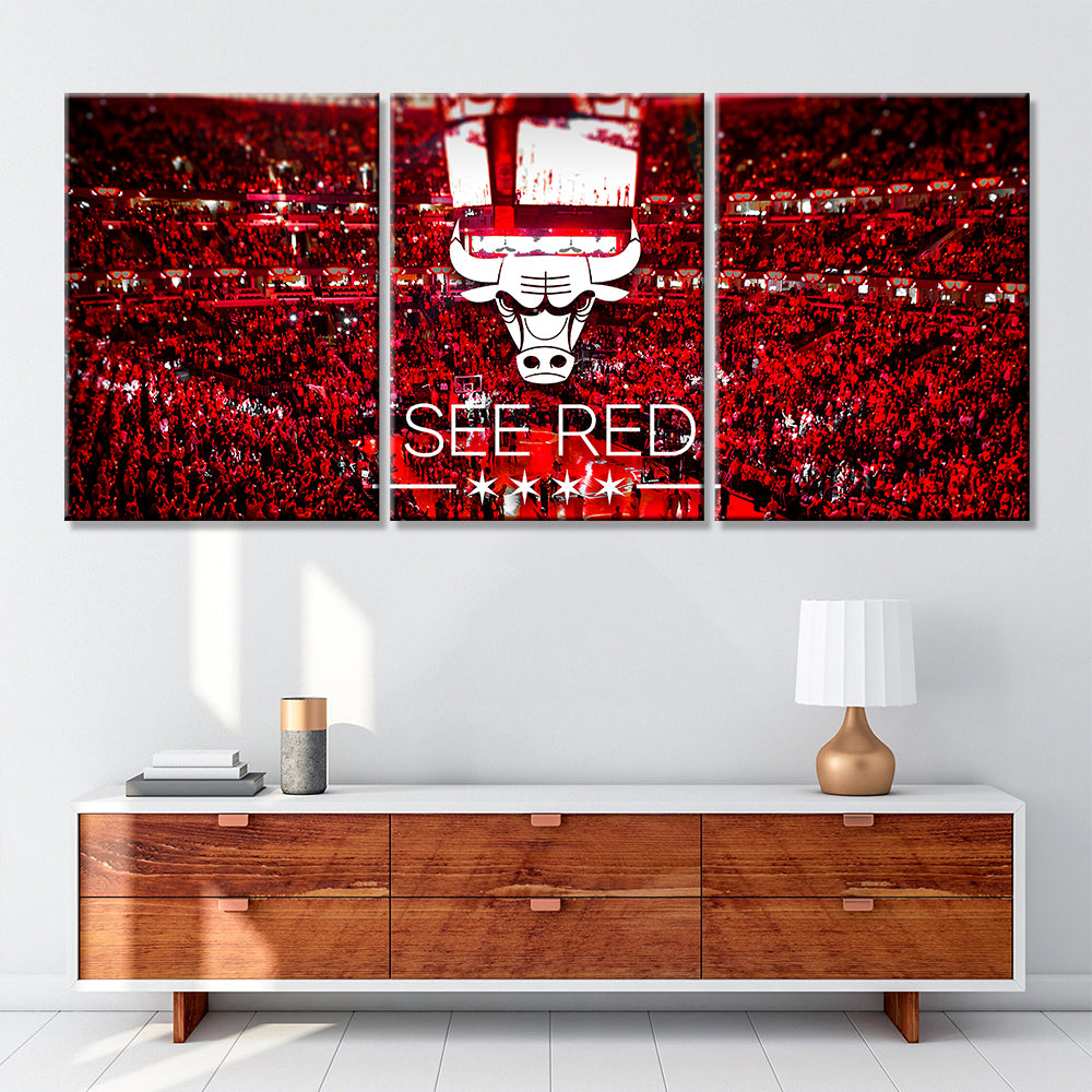 Basketball Wall Art - BK5027 - Chicago Bulls - See Red - Basketball Poster - Basketball Canvas