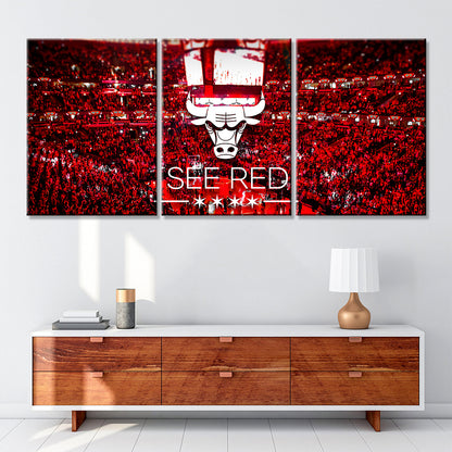 Basketball Wall Art - BK5027 - Chicago Bulls - See Red - Basketball Poster - Basketball Canvas