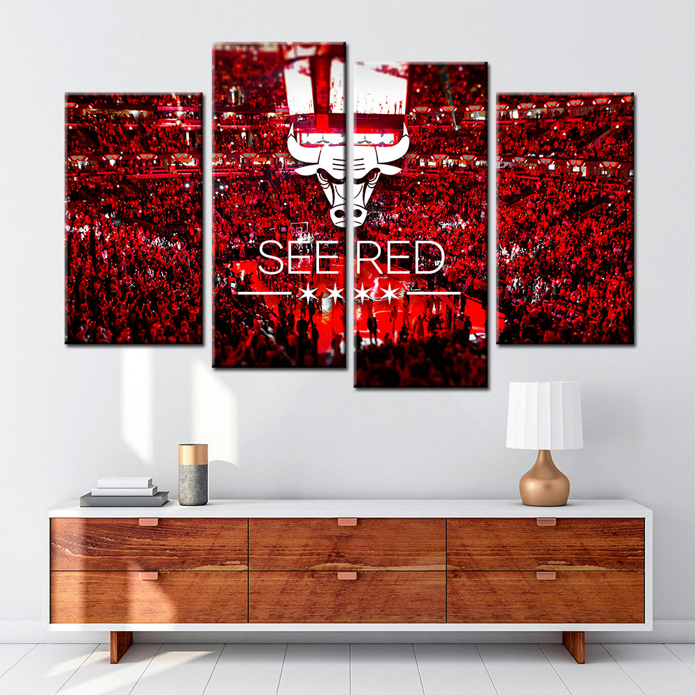 Basketball Wall Art - BK5027 - Chicago Bulls - See Red - Basketball Poster - Basketball Canvas