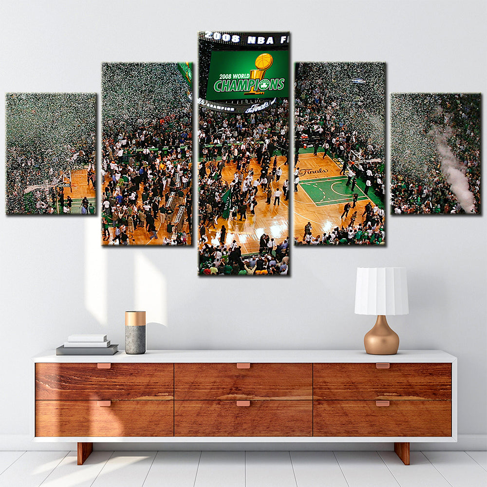 Basketball - 5 Pieces Wall Art - BK5023 - Boston Celtics Fleet - 2008 WORLD CHAMPIONS - Basketball Poster - Basketball Canvas
