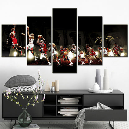 Basketball - 5 Pieces Wall Art - BK5024 - Chicago Bulls - Michael Jordan - Basketball Poster - Basketball Canvas