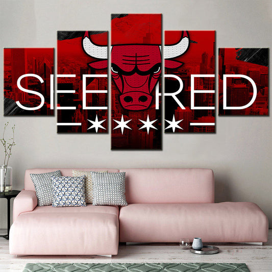 Basketball Canvas Wall Art - BK5026 - Chicago Bulls