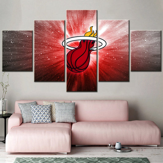 Basketball Canvas Wall Art - BK5033 - Miami Heat