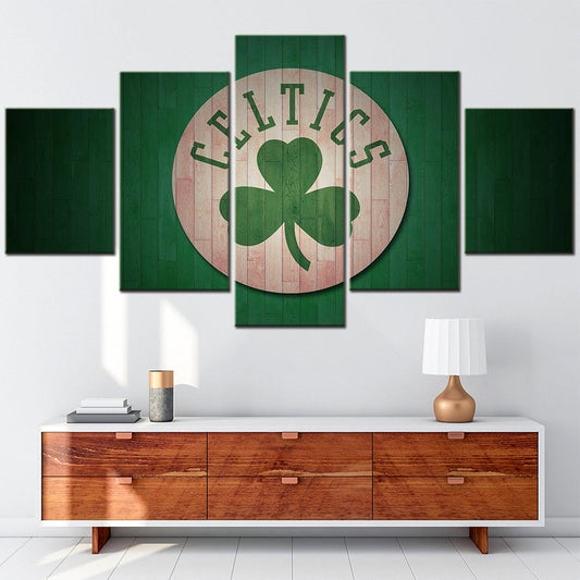 Basketball Canvas Wall Art - BK5003 - Boston Celtics - Lucky the Leprechaun