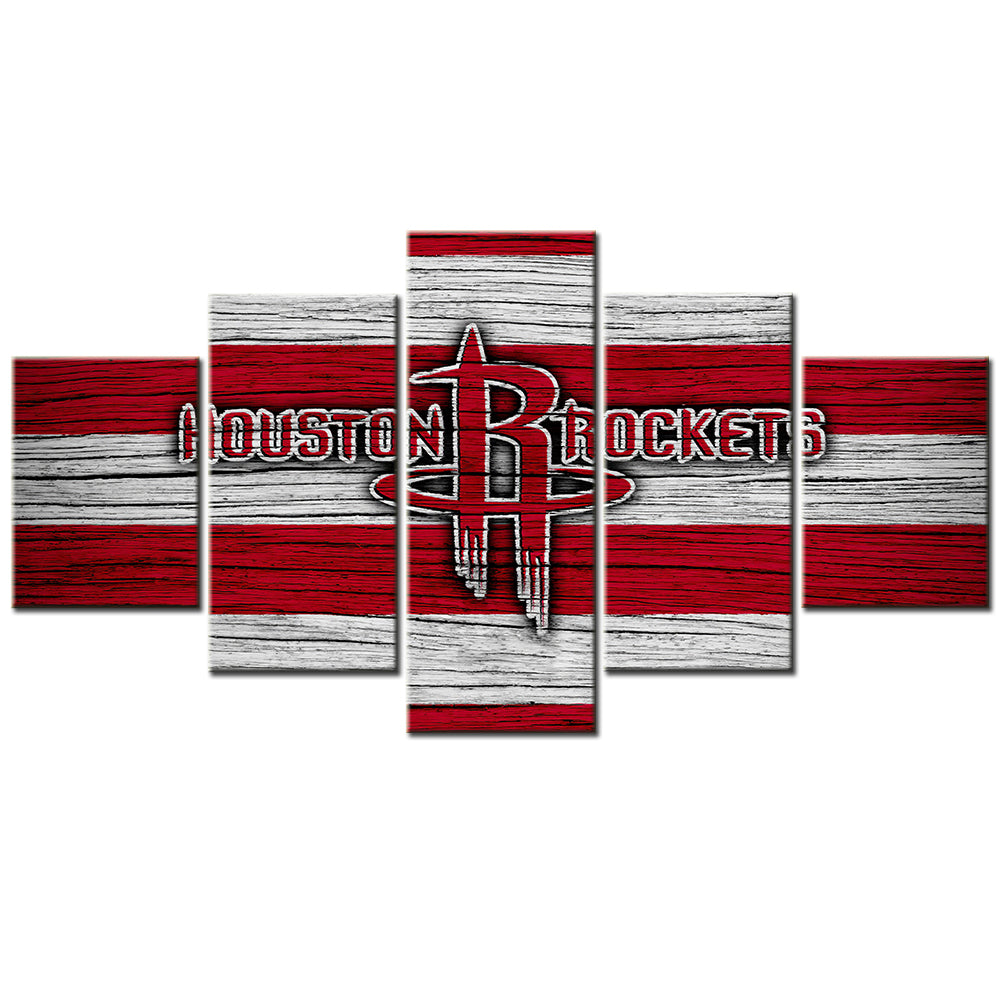 Basketball - 5 Pieces Wall Art - BK5012 - Houston Rockets - Basketball Poster - Basketball Canvas