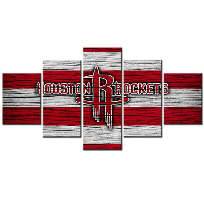 Basketball - 5 Pieces Wall Art - BK5012 - Houston Rockets - Basketball Poster - Basketball Canvas