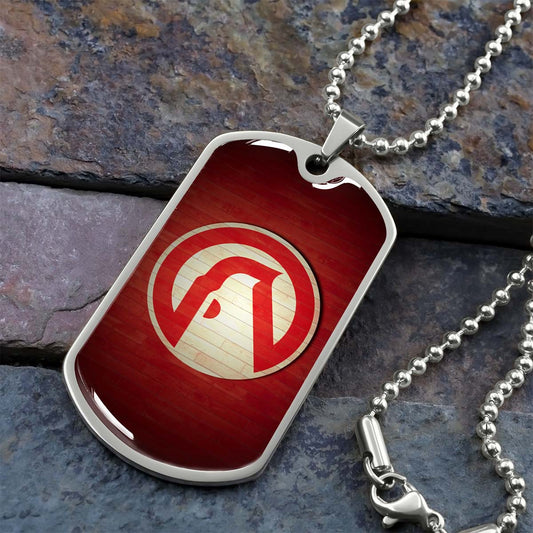 Basketball Dog Tag Necklace - BKD001 - Atlanta Hawks Sports - Military Ball Chain