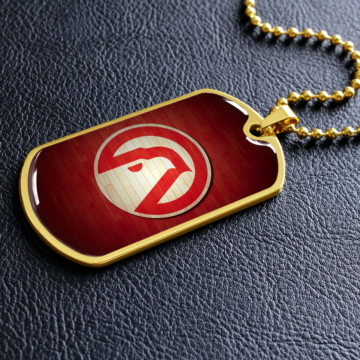 Basketball Dog Tag Necklace - BKD001 - Atlanta Hawks Sports - Military Ball Chain