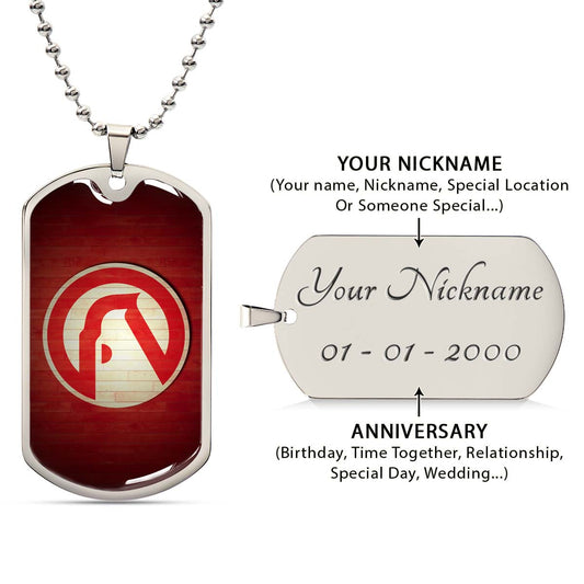 Basketball Dog Tag Necklace - BKD001 - Atlanta Hawks Sports - Military Ball Chain
